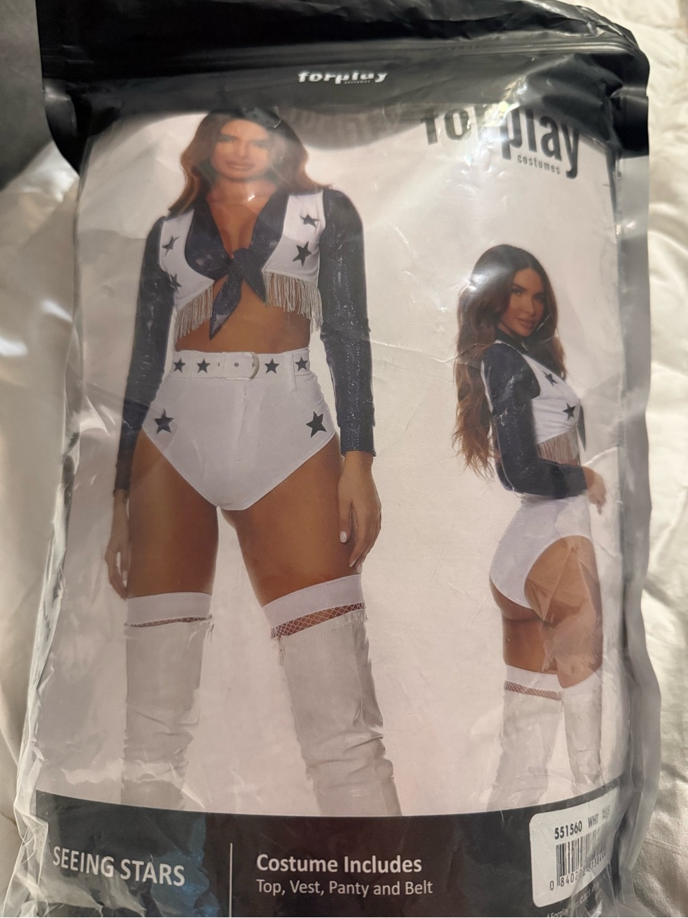 Dallas Cowboys Cheerleading Outfit, Blue and White - Picture 7 of 8